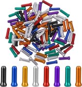 Allecto Plus - Kleurrijke Bowdenkabel Tepels 100 Stuks voor Fiets Remkabel - Eindkappen Racefiets Mountainbike - Eindhulzen en Doppen