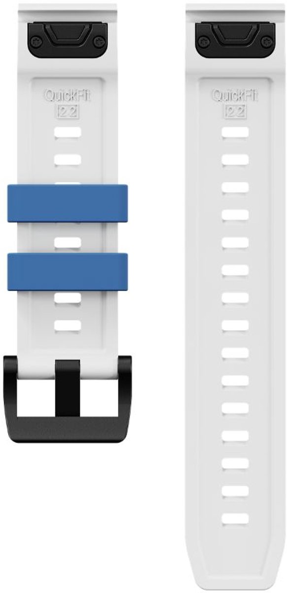 Cubenest Premium sporthorlogeband 26 mm Wit/Blauw - geschikt voor Garmin smartwatch