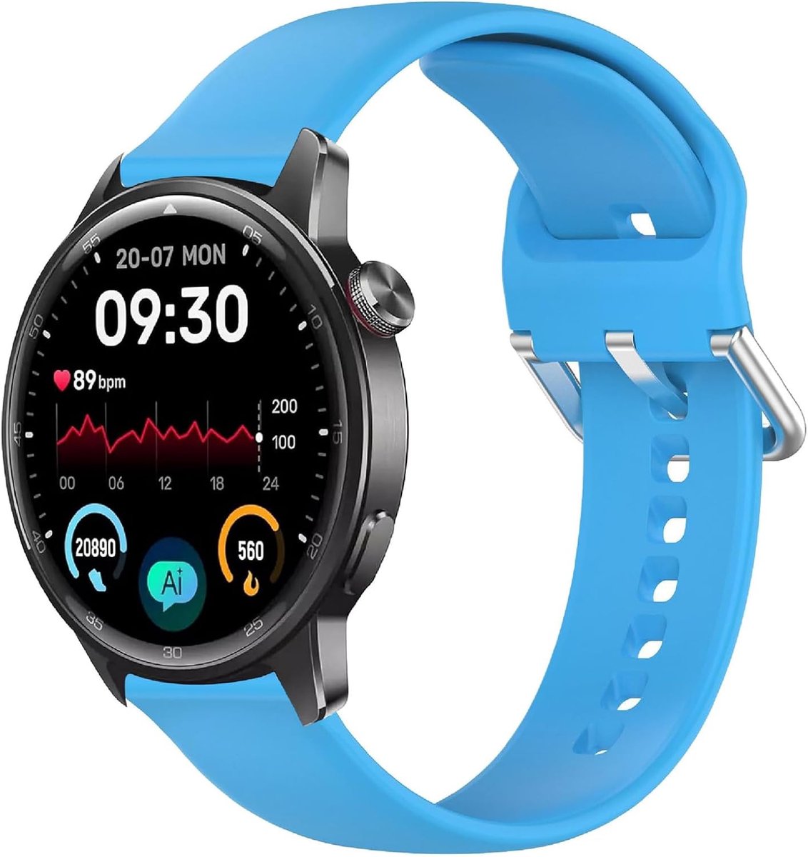 SnelShoppen - Soft Silicone Vervangende Horlogeband voor Realme Watch S2 - Ademend, Slijtvast, Sky Blue, Ideaal voor Sport en Dagelijks Gebruik