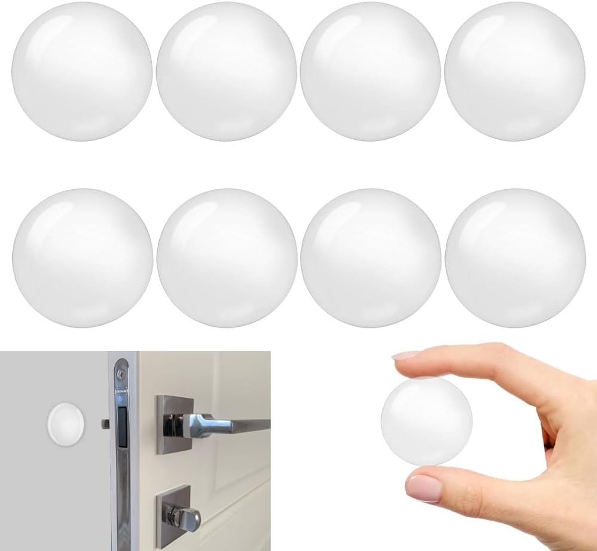Deurstopper 8 Stuks - Schokabsorberend - Siliconen Buffer - Geluidsdemping - Wandbescherming - Eenvoudige Installatie