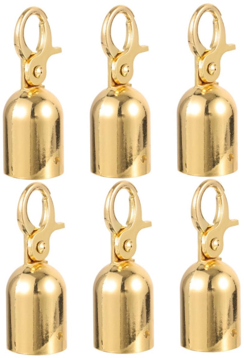 SnelShoppen - Set van 6 Legering Touw Eindhaken met Eindkappen voor Gids Poles, Praktische en Elegante Accessoires voor Evenementen en Recepties