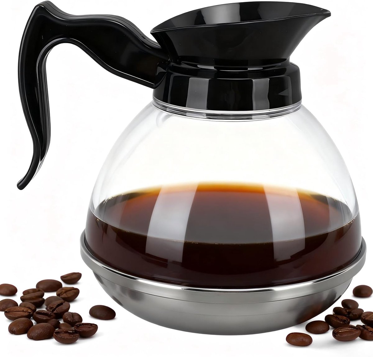 SnelShoppen Coffee Carafe 1.2QT Universele Vervangende Koffiekan met Comfortabele Handgreep Koffie Pot voor Koffiemachine Sterke Compatibiliteit