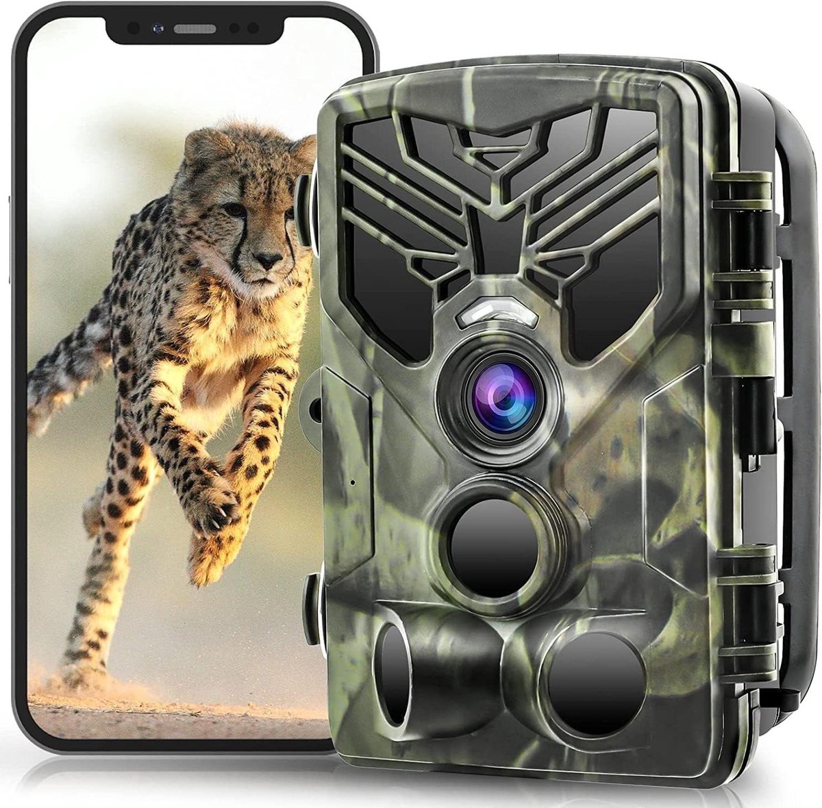 Wildlife Camera - Nachtzicht Camera - Dieren Observeren - 4K Video 36MP - 13.5 cm - Groen