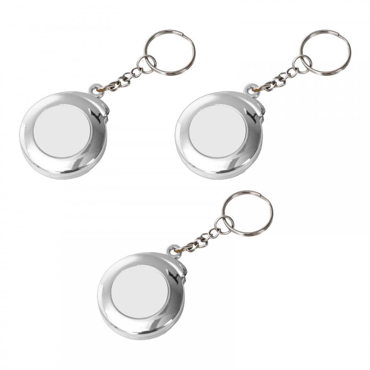 SnelShoppen - Set van 3 Mini Sleutelhangers met Meetlint 2 m Inklapbaar RVS, Perfect voor Cadeaus, Verjaardagsfeest, Dagelijks Gebruik