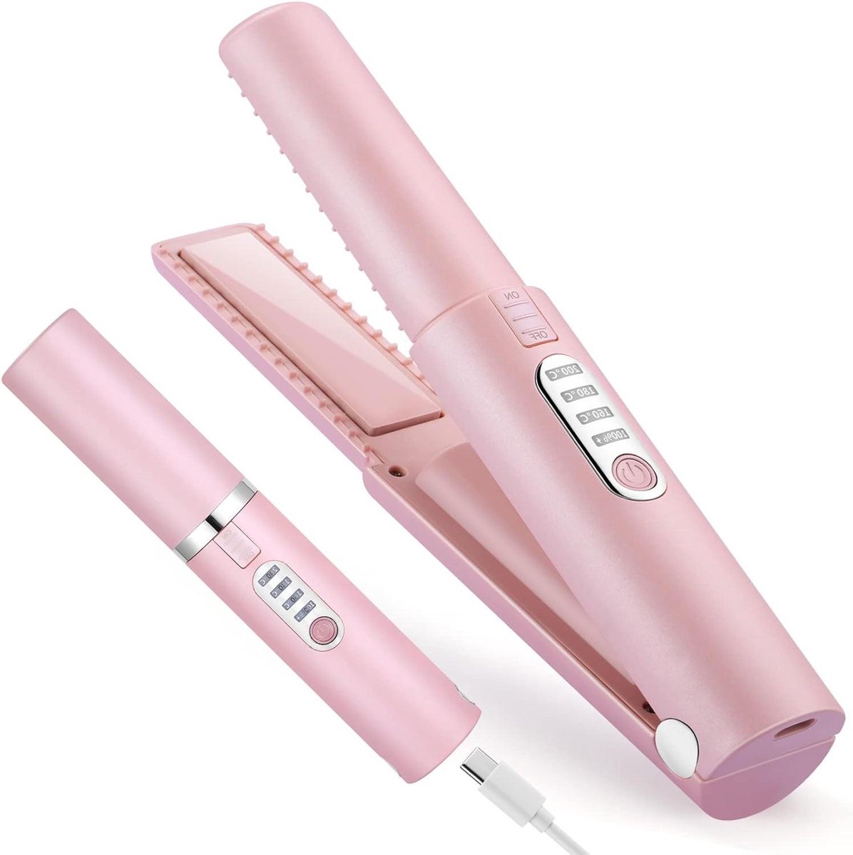 Draadloze Haarstyler - Mini Stijltang - Haar Stylen - Snel Opwarmend - Reisformaat - Roze