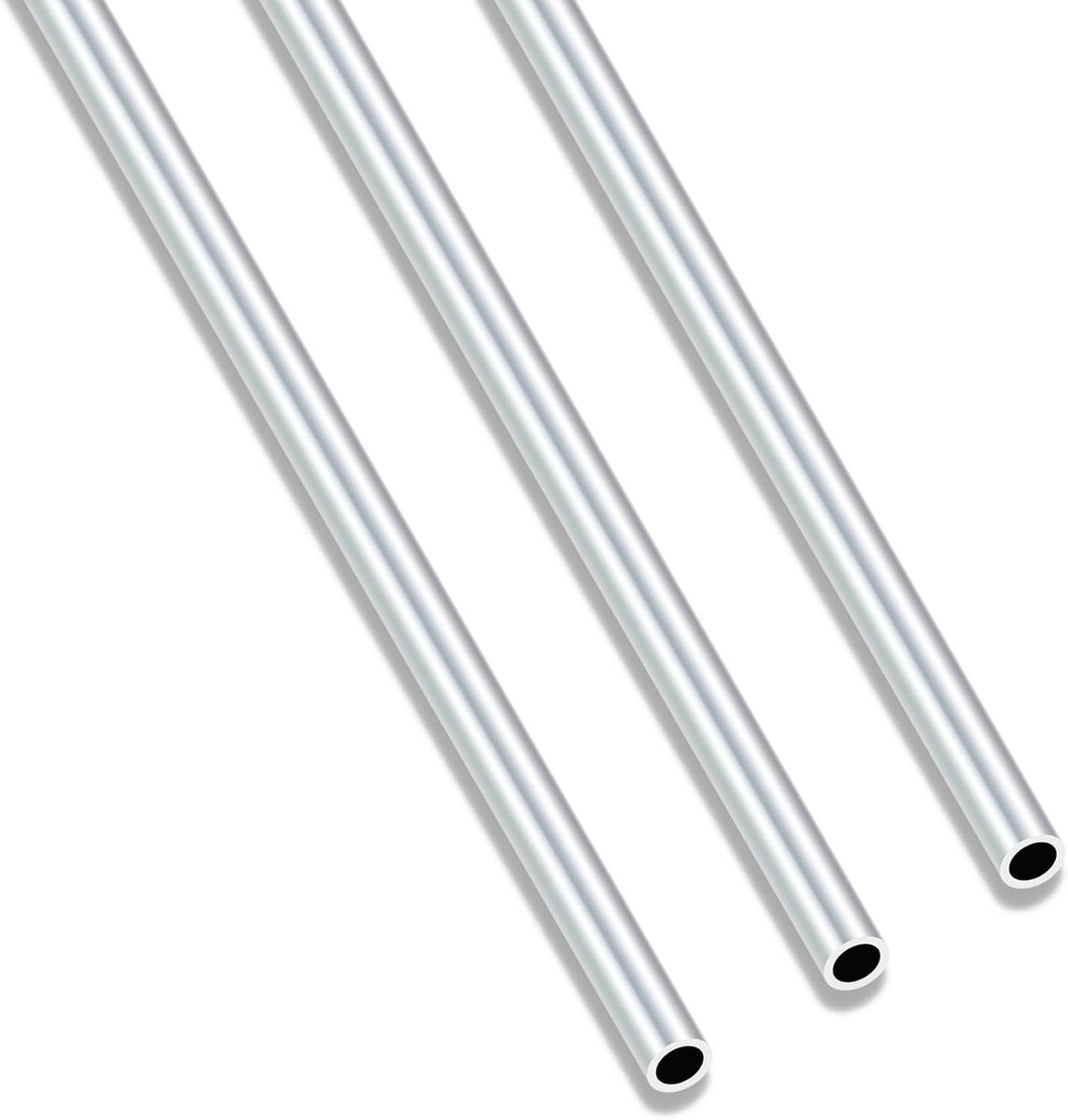 SnelShoppen - 6063 Aluminium Ronde Buizen 250mm Lengte 6mm OD 4mm ID Naadloze Ronde Buis voor Industrieel, Decoratief, Architectonisch Gebruik (3 Stuk