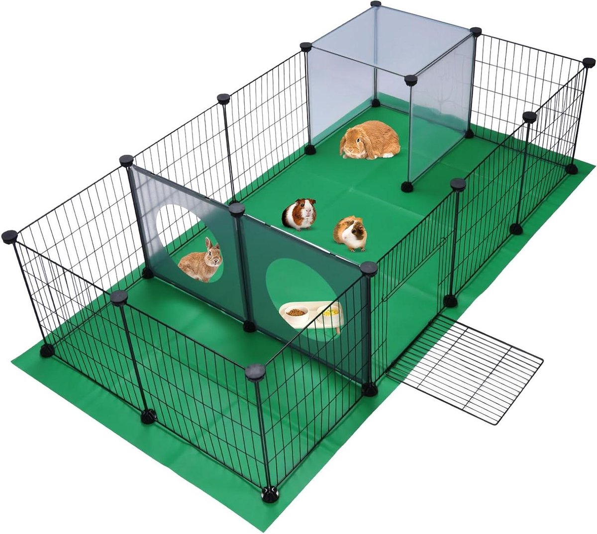 Dierenverblijf - Kleine dieren kooi - Spelen en verkennen - Modulair en uitbreidbaar - 140 x 70 x 35 cm