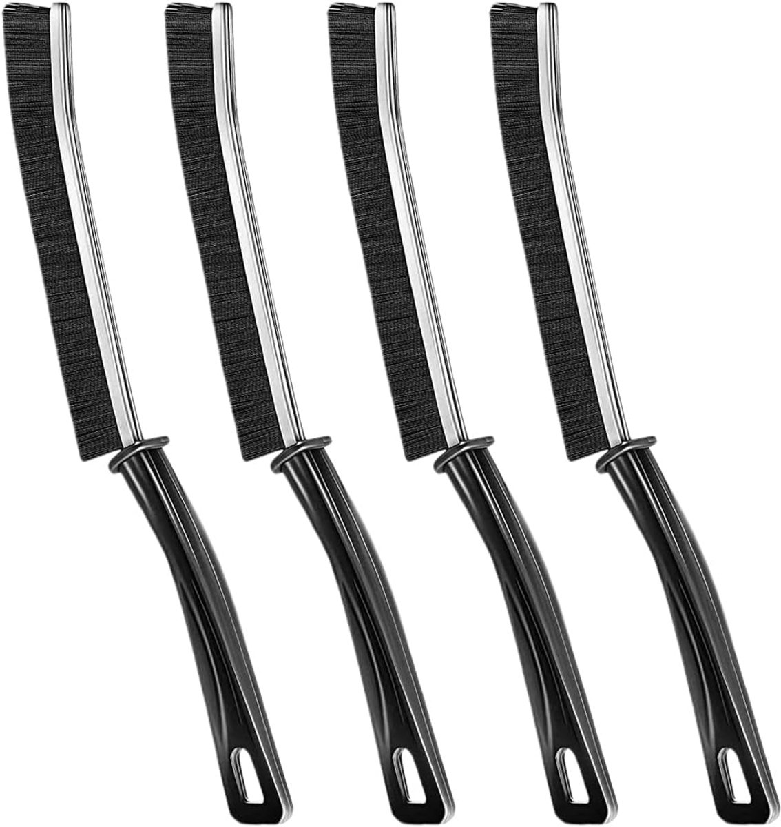 SnelShoppen - Crevice Cleaning Brush Set voor Badkamer, Groefreinigingsborstel voor Kleine Ruimtes, Ramen en Deuren, 4 Stuks, Ergonomisch Handvat, Ste