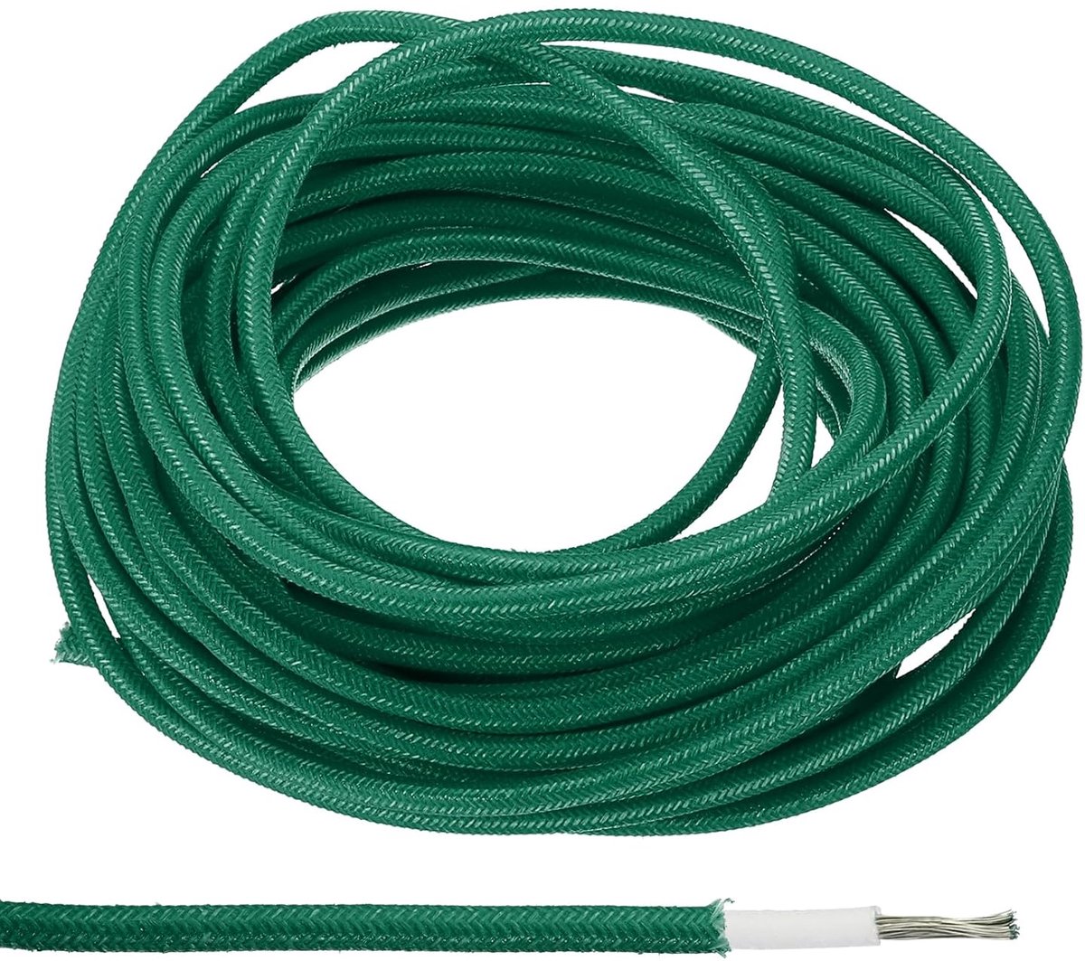 SnelShoppen - Flexibele elektronische kabel, hoogtemperatuur bestendig, siliconen, 5 meter, groen, voor boilers, -30 tot 200 °C, 18 AWG, geïsoleerd