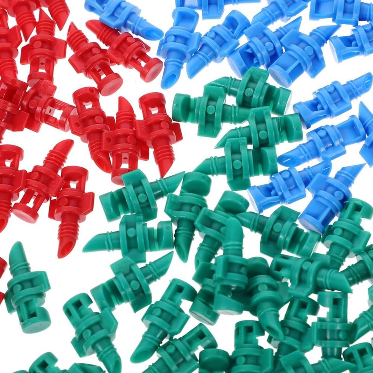 SnelShoppen - Mini Sprinklers Set 150 Stuks, Verstelbare Mist Nozzles met 90/180/360° Spuitopties voor Tuinirrigatie en Hydroponische Irrigatie