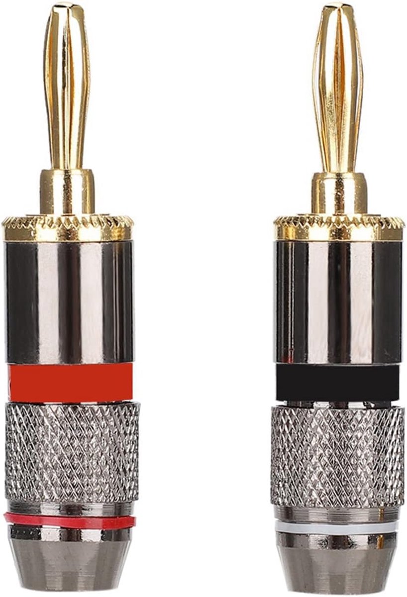 SnelShoppen - 24K Gouden Geplateerde Koper Banana Plug Audio Kabel Connector voor Luidspreker - Perfecte Geluidskwaliteit - Duurzaam en Betrouwbaar