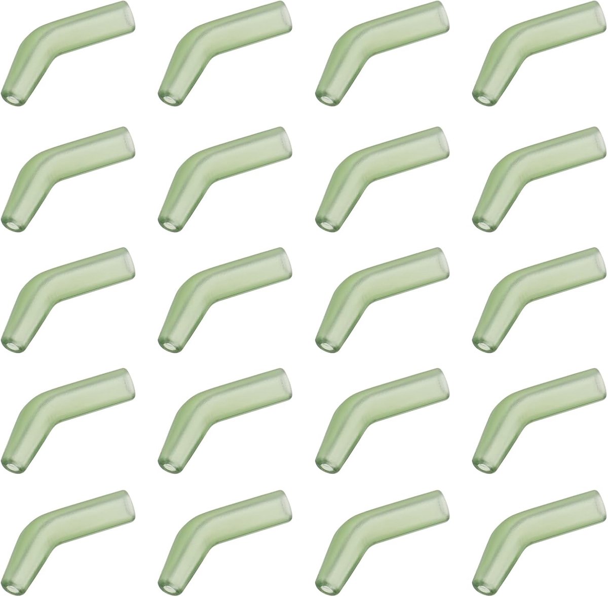 SnelShoppen - 50 Stuks Karper Vissen Haak Kikkers 1mm en 1.8mm Gaten Hoogte 11mm voor Zoutwater en Zoetwater TPR Haak Moffen Donkergroen
