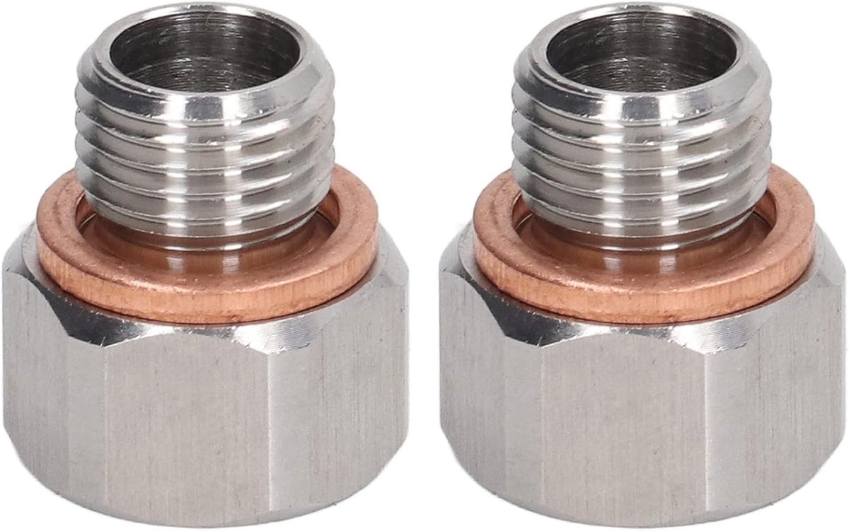 SnelShoppen - 2 Stuks Metrische Montage Adapter, 1/8" NPT Vrouwelijk Naar M12x1.25 Mannelijk Oliedruk Adapter Aluminium Legering Voor Auto's