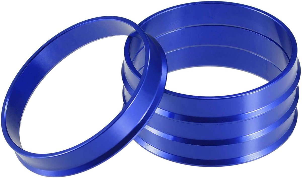 SnelShoppen - Centreringsringen voor Autowielen OD 60mm ID 56mm Aluminium Ringen Blauw (Verpakking van 4)