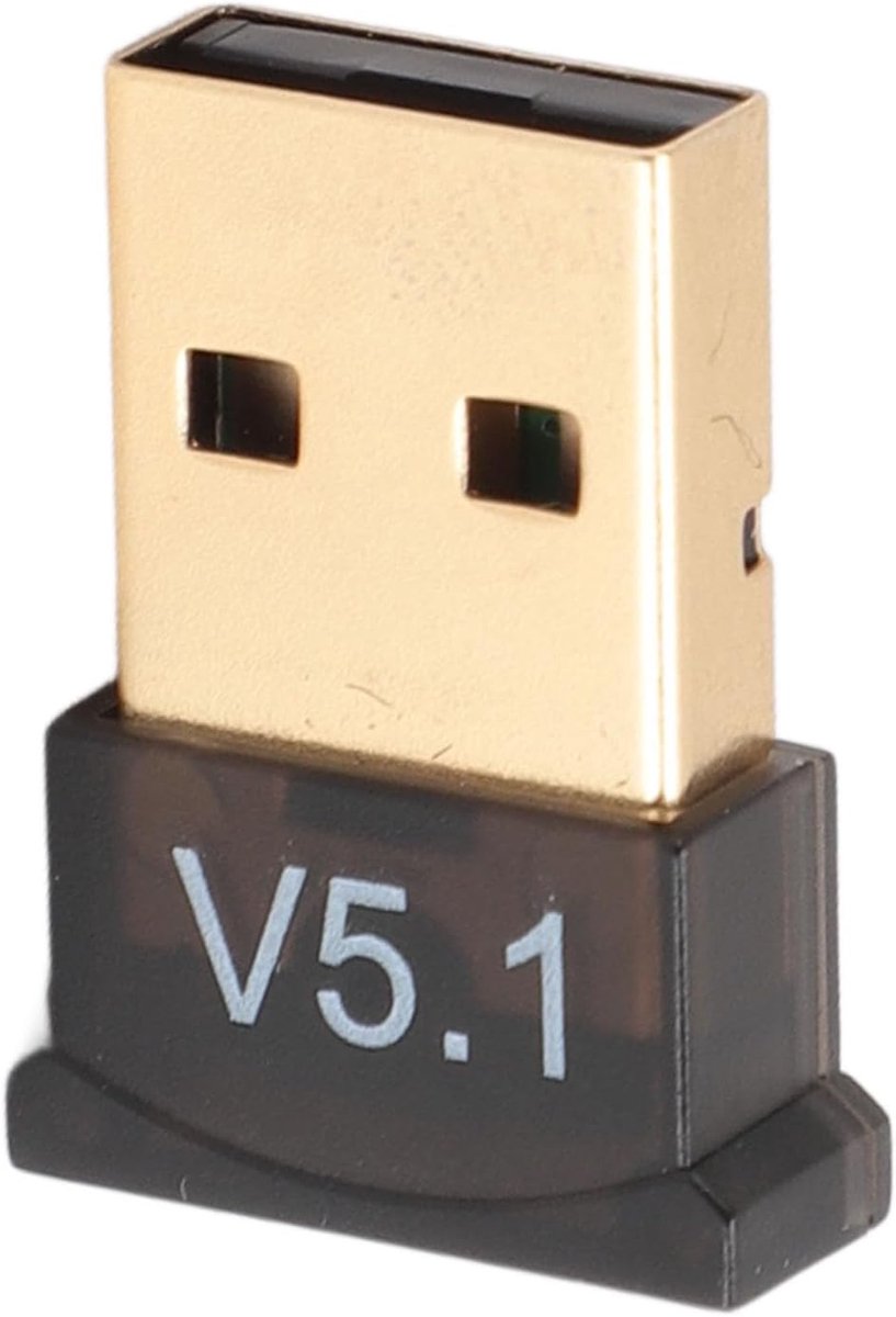 SnelShoppen - USB Bluetooth Adapter voor PC, Bluetooth 5.1 Dongle Ontvanger, Plug and Play voor Headset, Speaker, Toetsenbord en Muis, Geschikt voor W