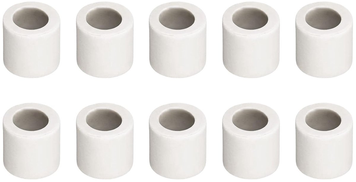 SnelShoppen - Keramische Pijpen Bedradingsisolatie Keramische Slangen 8mm Diameter - 20 Stuks voor Kabelbundels Warmtebescherming