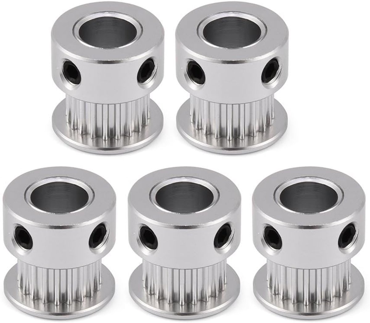 SnelShoppen - 3D Gear Pulley 8mm/5mm - 5PCS Aluminium Timing Pulley 20/16 Tanden voor 3D Printer met 6mm Breedte Tandriem