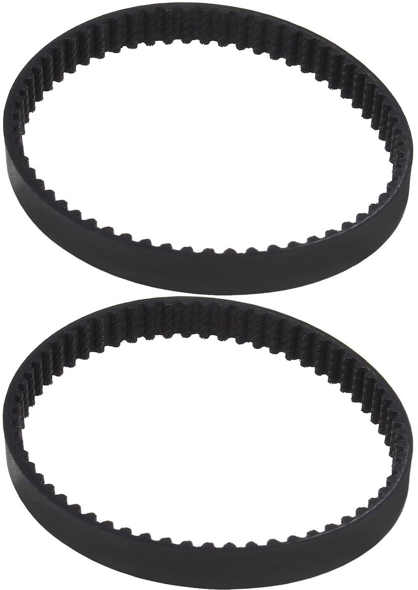 SnelShoppen - 2x Rubber Synchrone Aandrijfriemen 62 Tanden 3mm Steek 6mm Breedte 186mm Omtrek Gesloten Lus Zwart - Duurzame Vervangingsriemen voor Pre