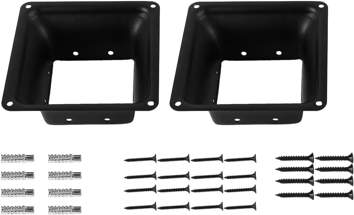 SnelShoppen - 2 stuks 4x4 houten paal ijzeren voet verbindingsbeugel - corrosiebestendige houten paal ijzeren basis - duurzaam staal - tuin en buiteng