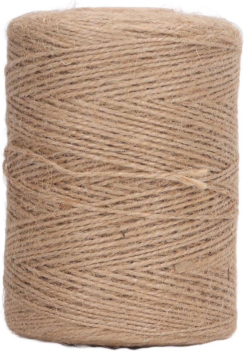 SnelShoppen - 300m 2mm Jute Touw Jute Touwtjes voor Handgemaakte Ambachten, Tuinieren, Tuin, Decoratie, Kruideniers, Natuurlijk Materiaal