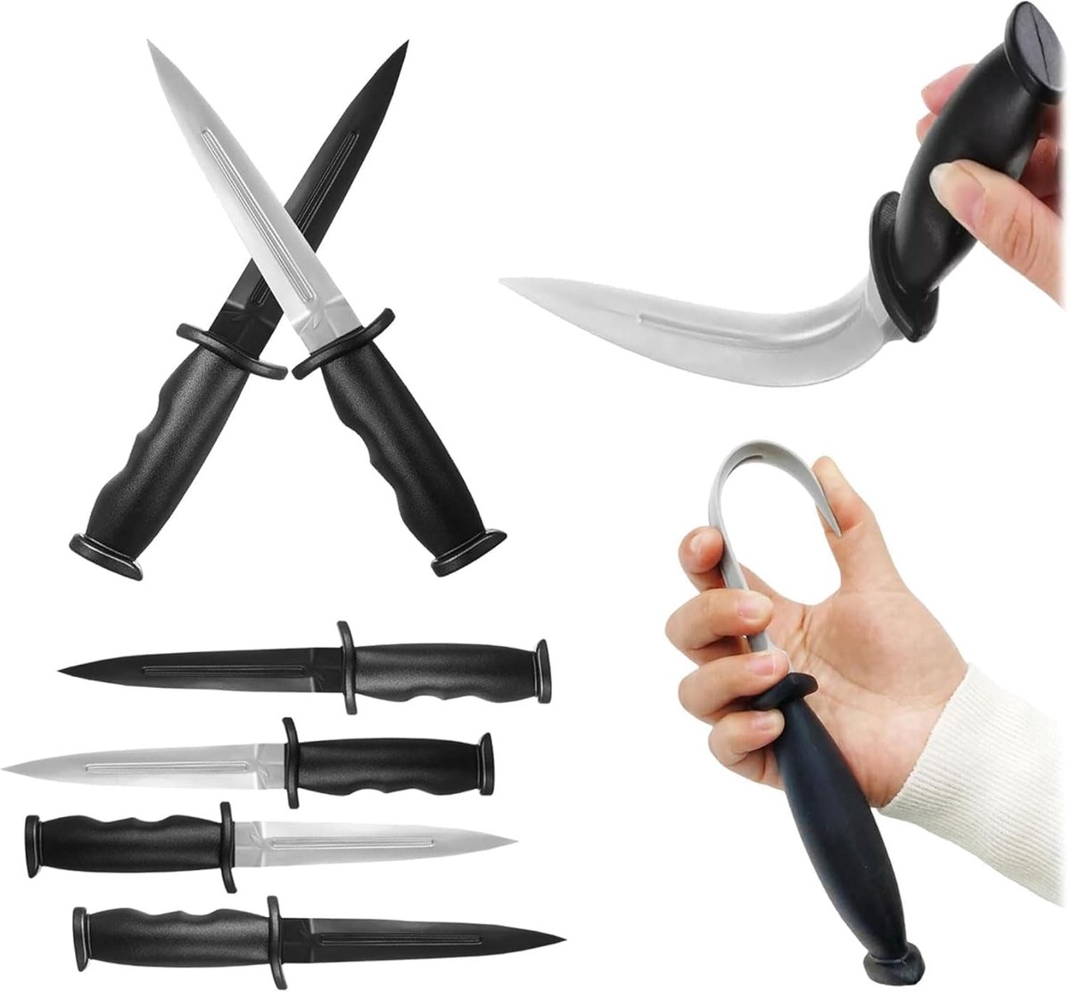 Rubber training messen - 4 stuks - zacht rubber - ideaal voor martial arts training - ShopVlot