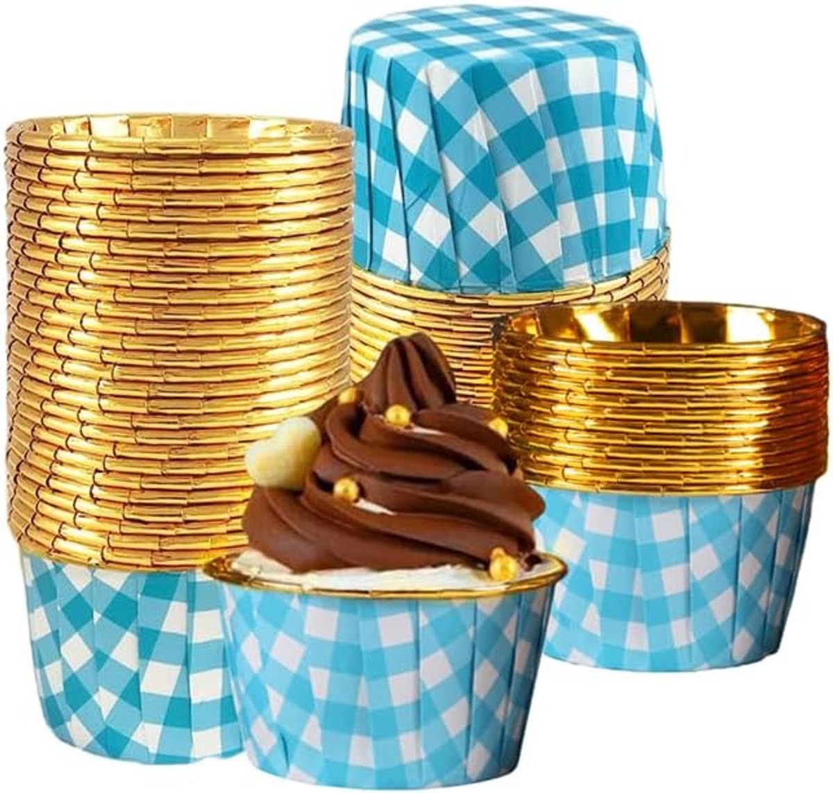 100 Pcs Baking Cups 3.5oz Mini Foil Cupcake Containers Disposable Cupcake Liner Baking Mould, for Wedding Birthday - ShopVlot