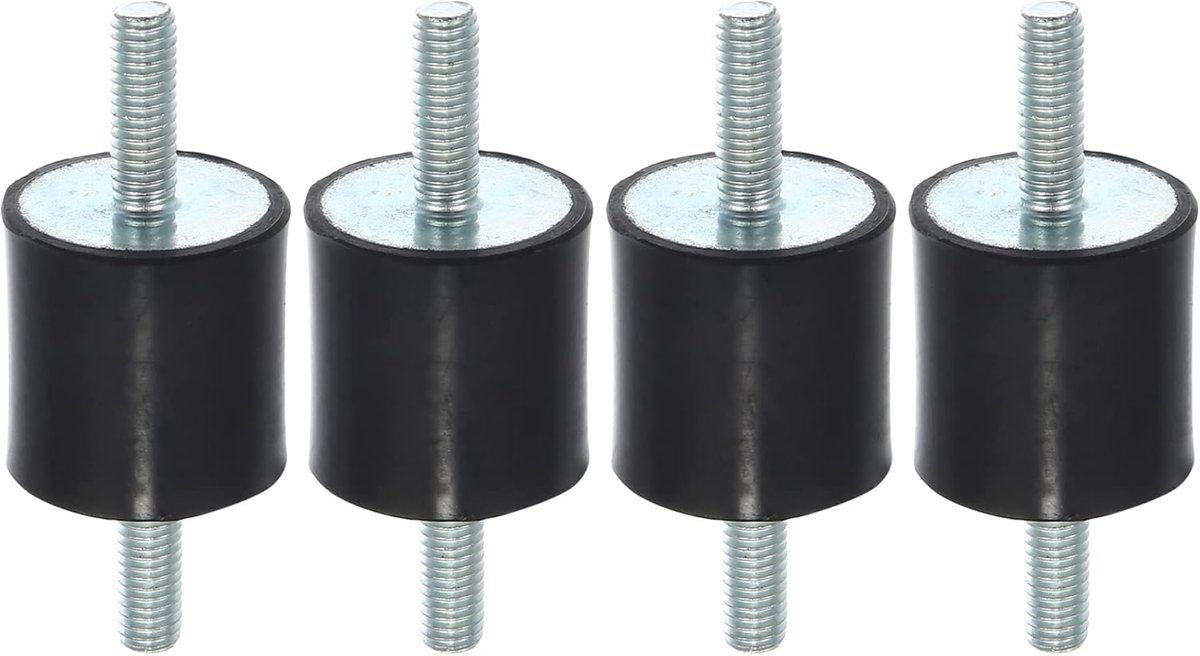SnelShoppen - 4 Stuks M6 Anti-Vibratie Rubber Isolator Bevestiger 25x25mm voor Auto en Motorfietsen - Schokabsorberend en Duurzaam