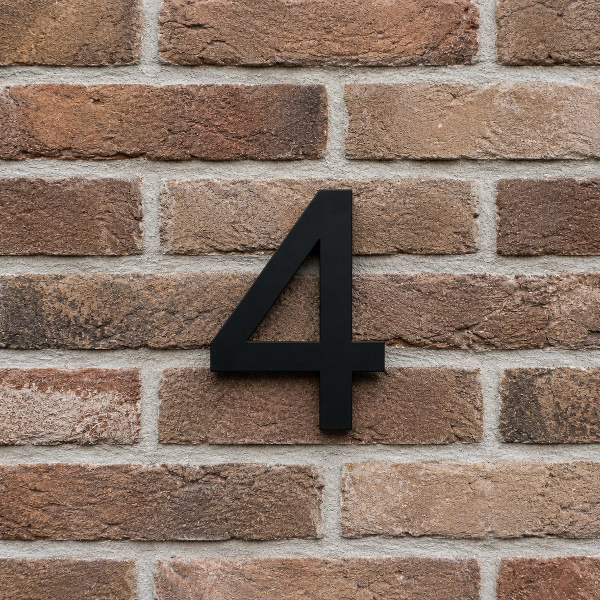 Acrylato Zwart Huisnummer 12 cm - Cijfer 4 - incl. set voor bevestiging | Incl. 2 jaar garantie