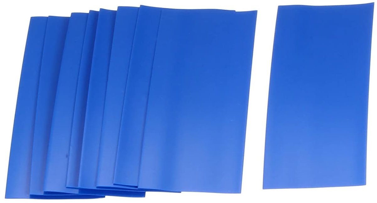 SnelShoppen - Heat Shrink Tube Dun PVC Accu Verpakking voor Elektrische AA Doe-Het-Zelf Accu - 23m Plat 53m Lang/Blauw/50 Stuks