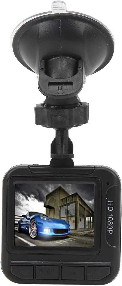 SnelShoppen - Dashcam Auto 1080P HD met 1.6 inch Kleuren Scherm, Loopopname, Plastic Metaal, Ideaal voor Auto's en Veiligheid