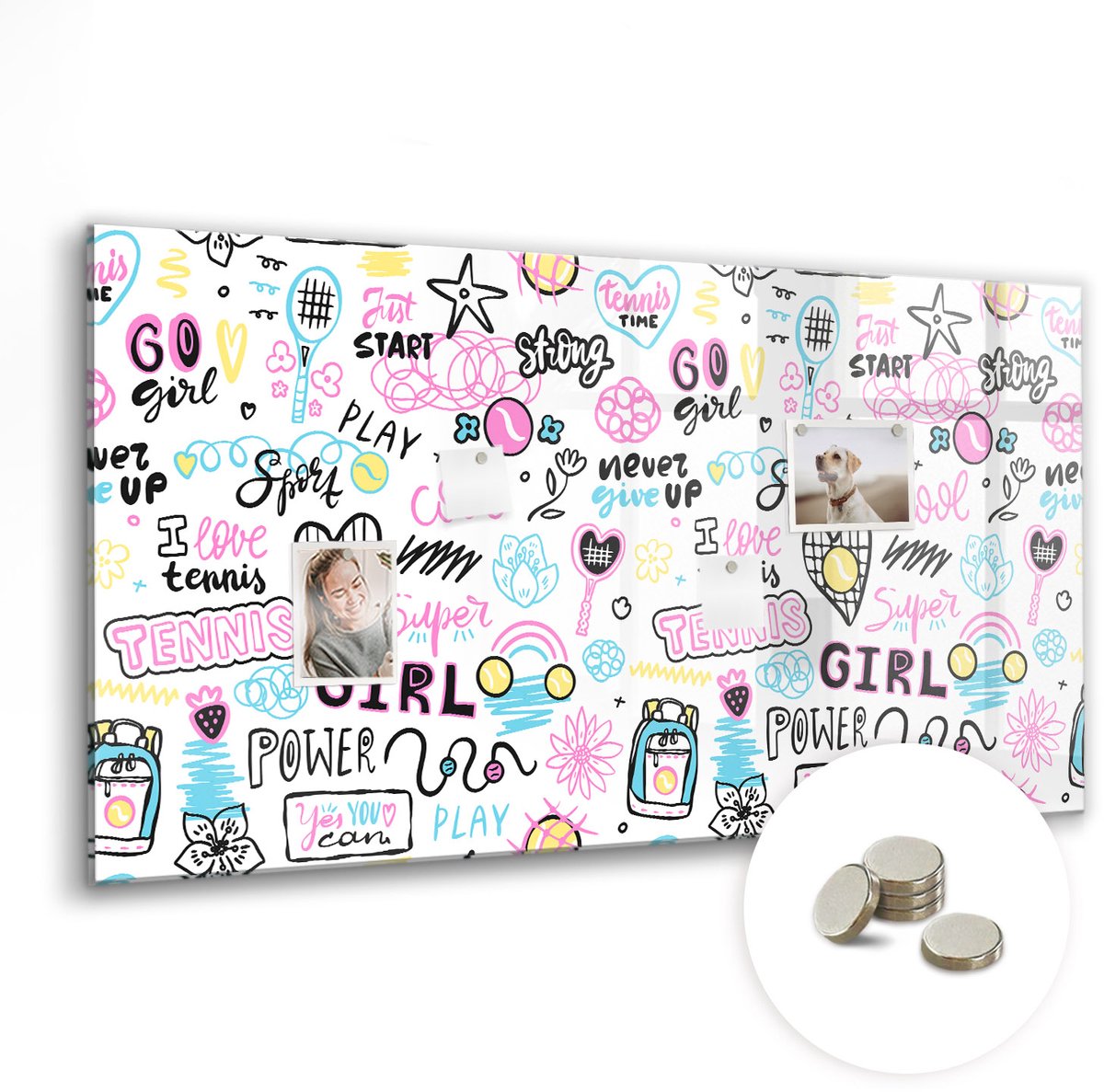 Coloray Glazen Magneetbord - Magnetisch Bord Zwarte wereldkaart - 120x60 cm - Veelkleurig Magneetbord - Magnetic Board - Magneetbord Design