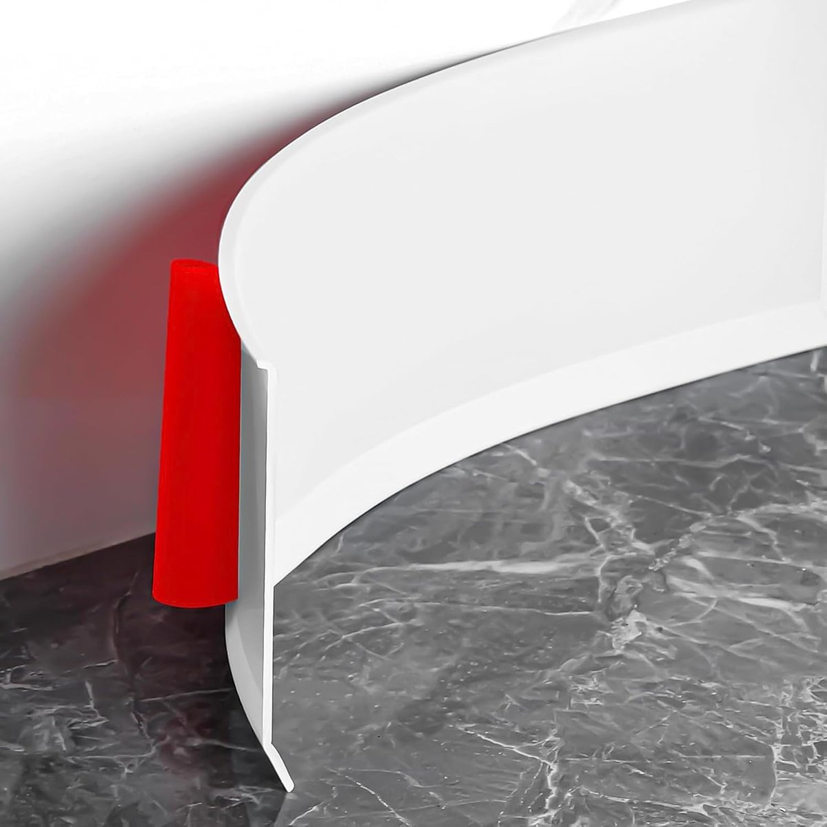Bocguy Self-Adhesive Soft Skirting Board, 3 m, PVC, White, Bend Strip for Kitchen and Bathroom, Self-Adhesive End - ShopVlot