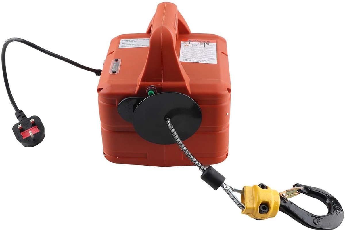 SnelShoppen - 1500W Elektrische Lift Seilier, Gegalvaniseerd Staal Elektrische Takel, Voor Zware Hef in Fabrieken en Magazijnen (EU Stekker 220V)
