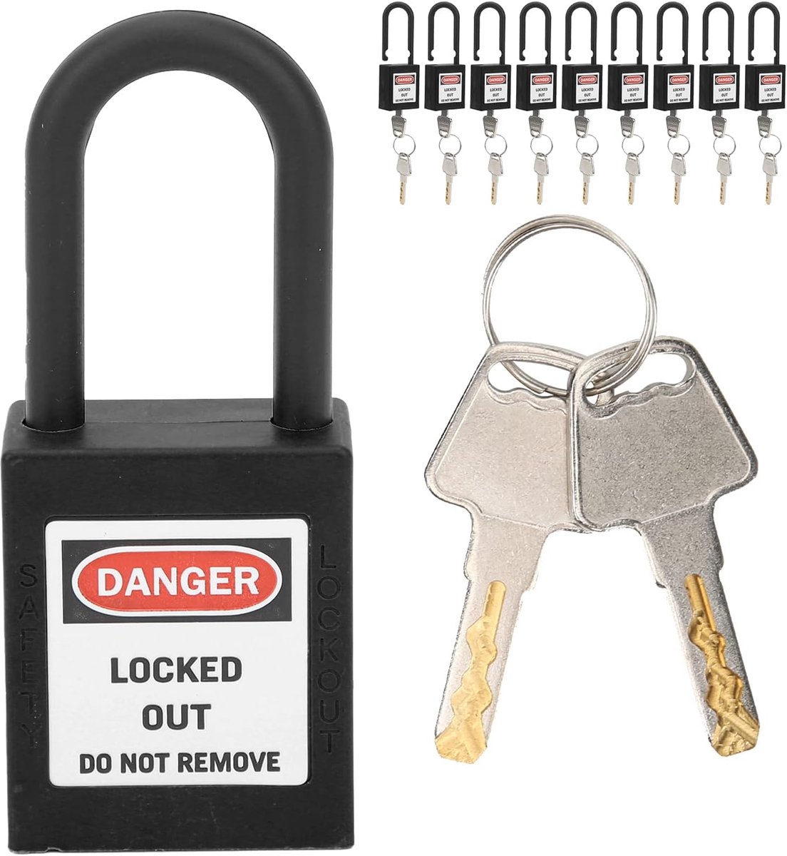 SnelShoppen - Lockout Tagout-sloten 38 Mm/1,5 Inch Veiligheid Loto Slot - Hangsloten met Verschillende Sleutels voor Lock Out Tag Out-stations en Appa