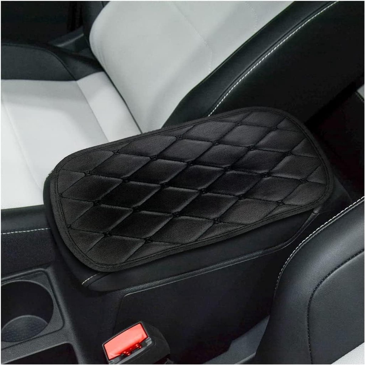 Universal Car Seat Cushion Leather Soft Non-Slip Armrest Protection Bicycle Waterproof Car Accessories for SUV Truck Car (Black)