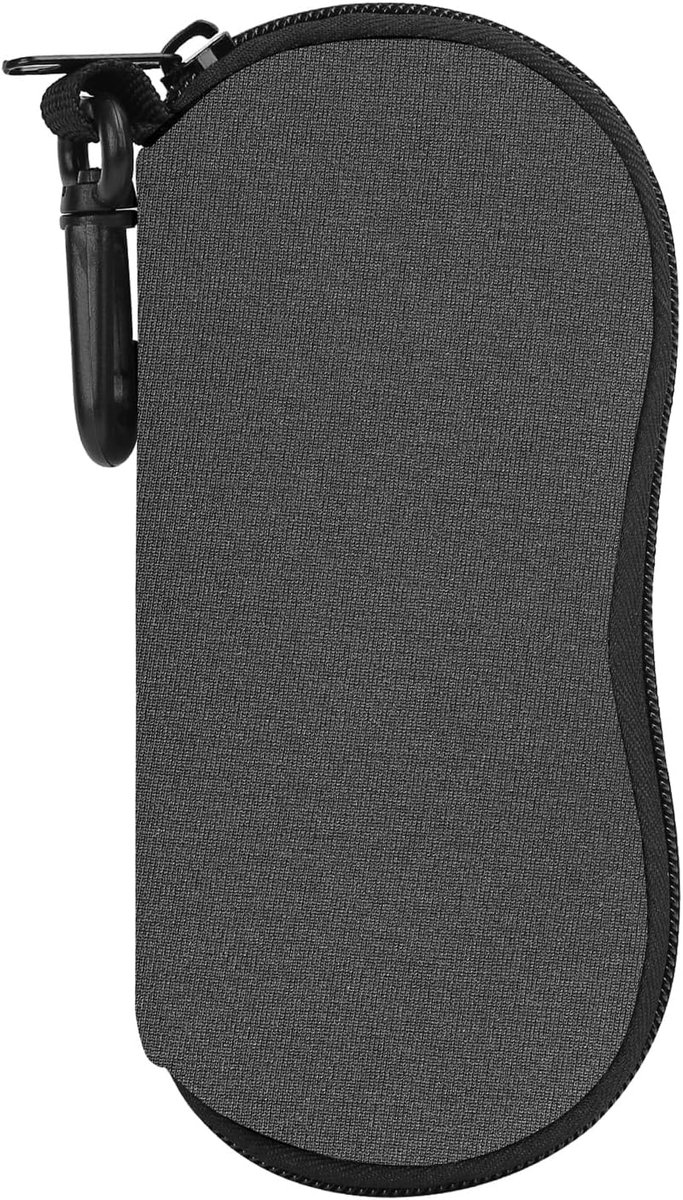 SnelShoppen - Neopreen Zachte Zonnebril Hoes, Lichtgewicht Zippered Opbergtas voor Brillen, Met Rugclip, Beschermende Makeup Tas voor Sleutels, Potlod