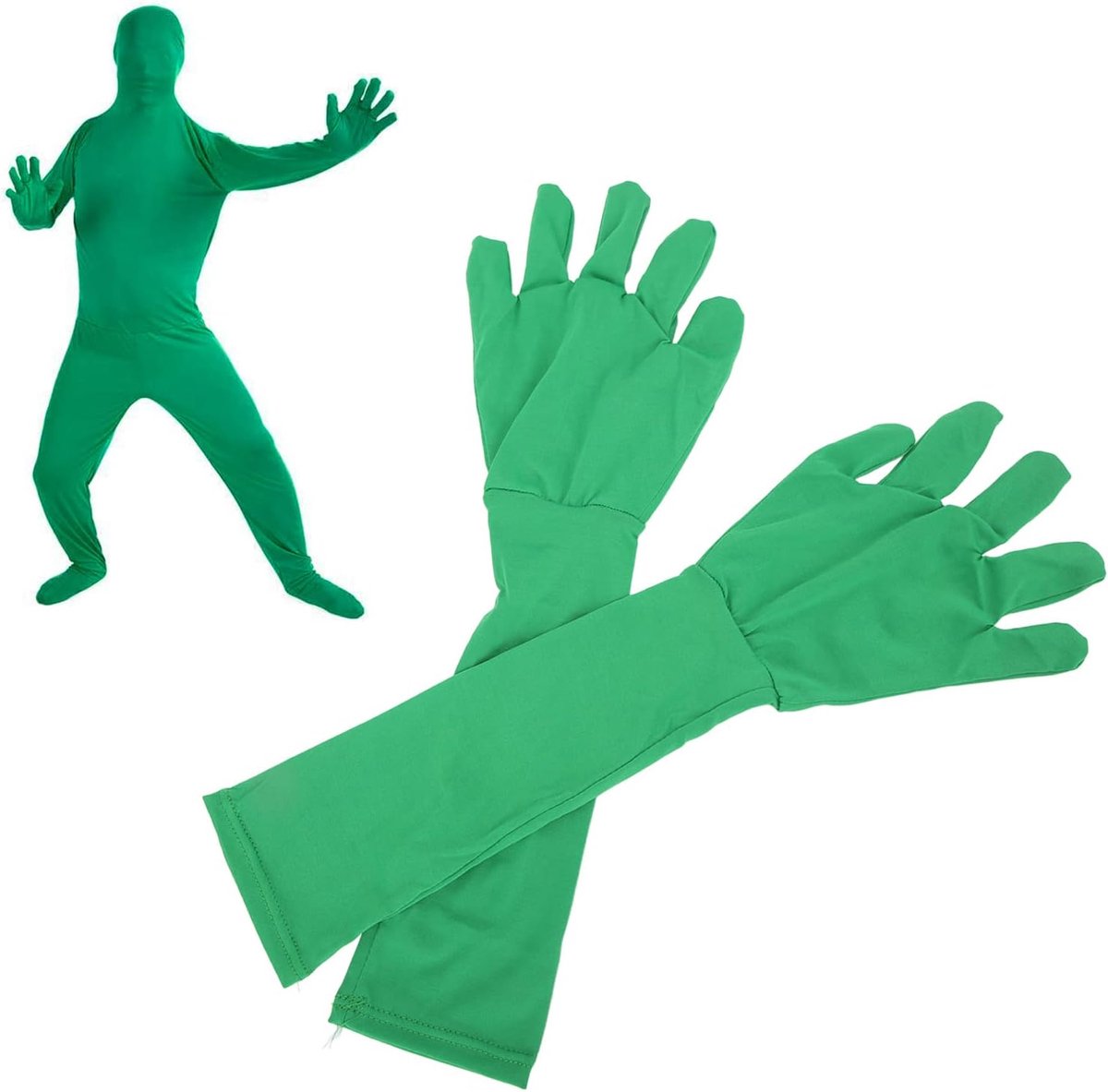 SnelShoppen - 2 Stuks Universele Chromakey Groene Schermhandschoenen, Invisibility Effect Achtergrondhandschoenen Voor Fotografie, Stop Motion Groene