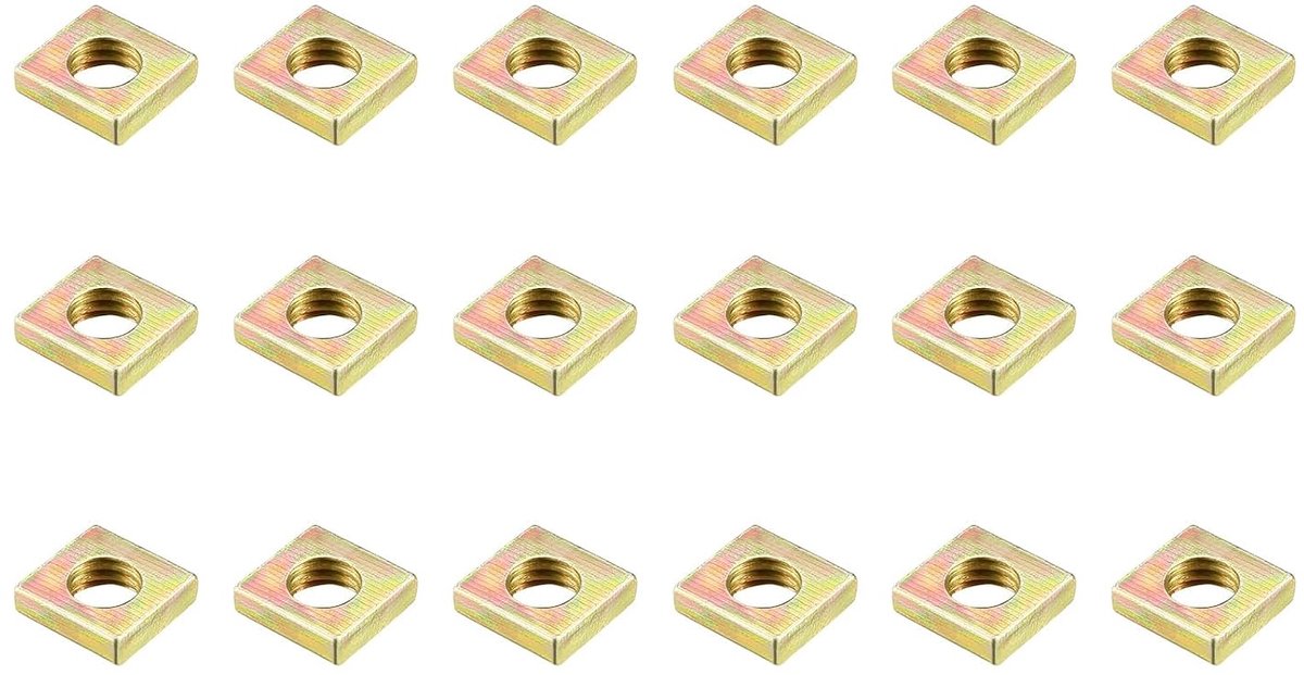 SnelShoppen - METALLIXITY Vierkante Moeren (M6 x 10 x 3 mm), 50 Stuks, Koolstofstaal Moeren voor Meubelconstructie, Mechanische Apparatuur, Bevestigin