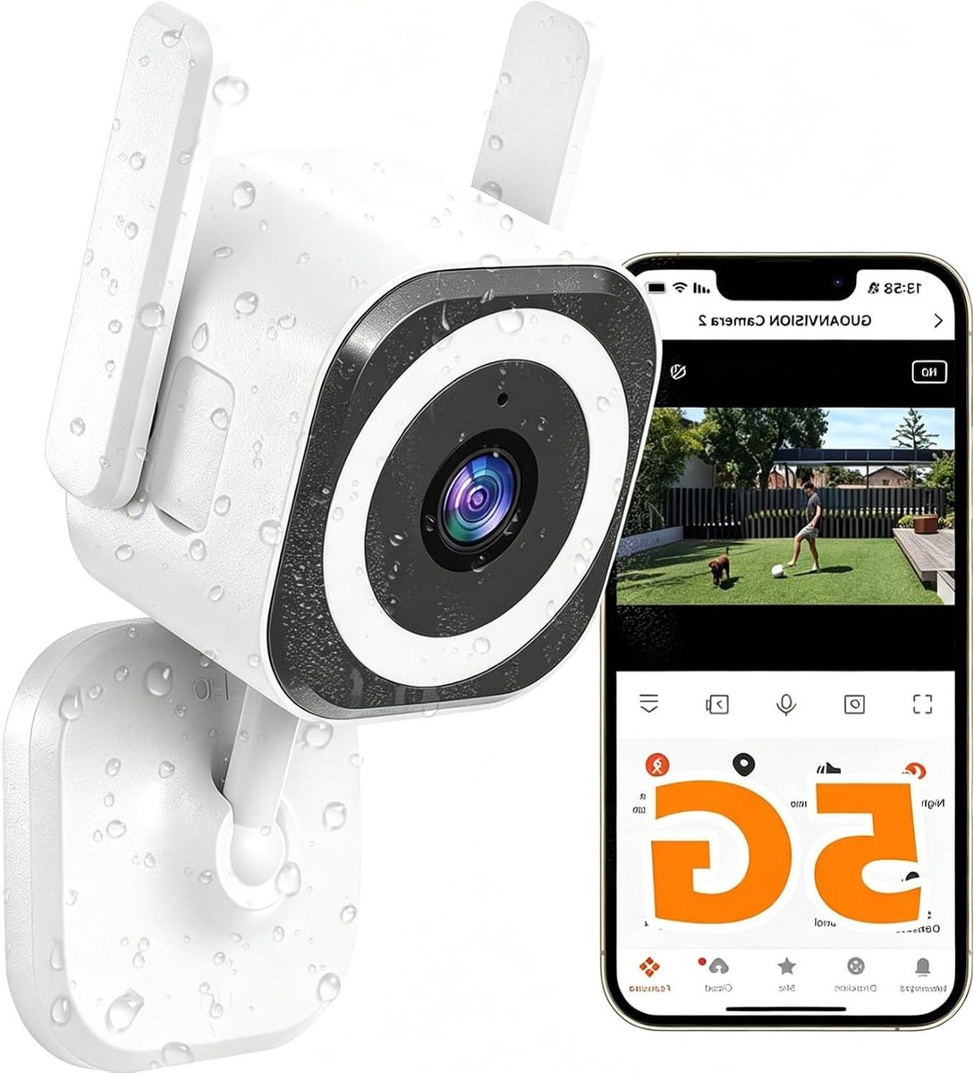 Bewakingscamera Binnen Buiten - Wifi Camera - Huis Bewaken - 2K QHD Resolutie - 3x Auto Zoom - Wit