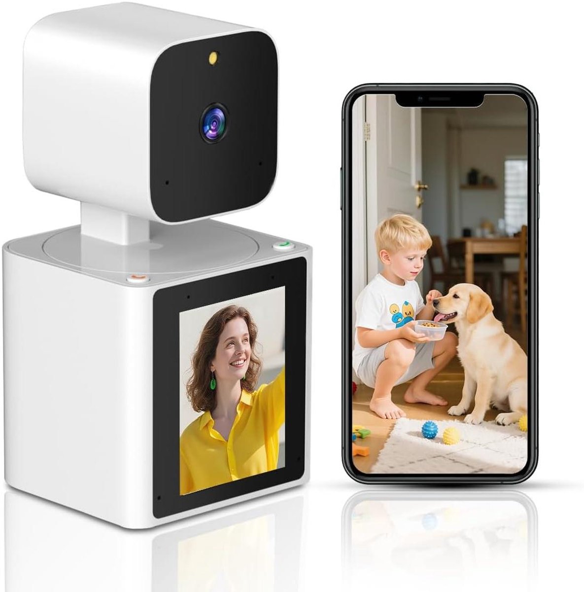 Beveiligingscamera Binnen - Huisdieren Camera - Thuis Bewaken - One-Touch Videogesprek - 1080P HD - Wit