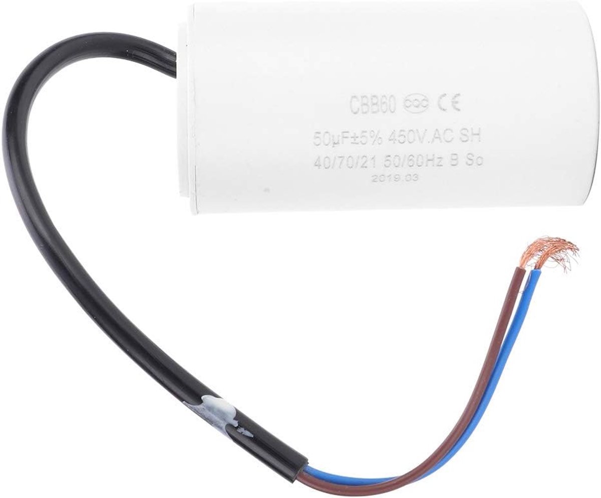 SnelShoppen - Capacitor 50µf 450V Motor Start Condensator Cbb60, Milieuvriendelijk, Hoog Isolatieweerstand, Eenvoudig te Installeren, Voor Motoren en