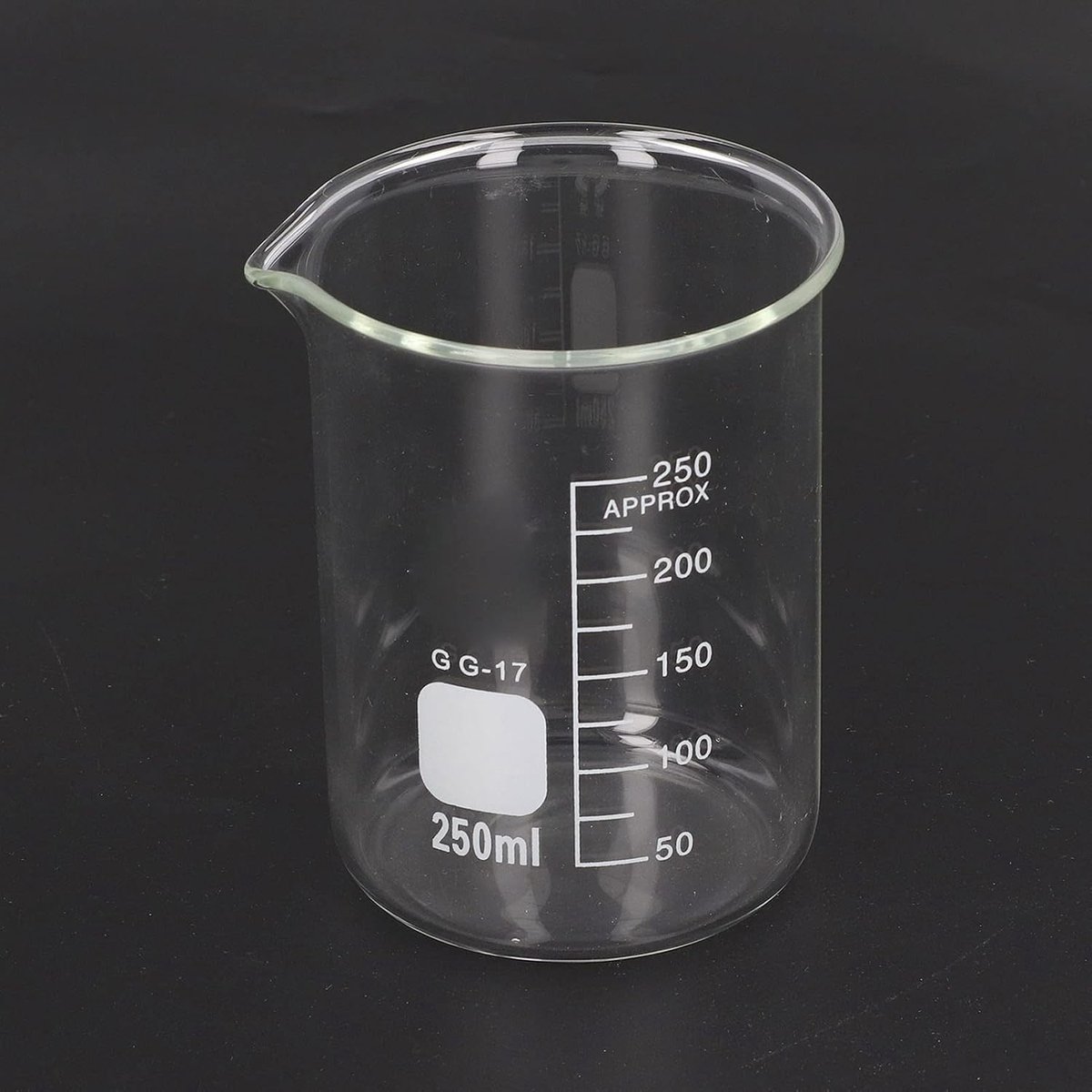 SnelShoppen - 10 Delige Borosilicaat Glazen Maatbeker Set, 10/25/50/150/250ml Afgestemde Laboratorium Maatbekers met Tuit, Wetenschappelijke Glazenwar