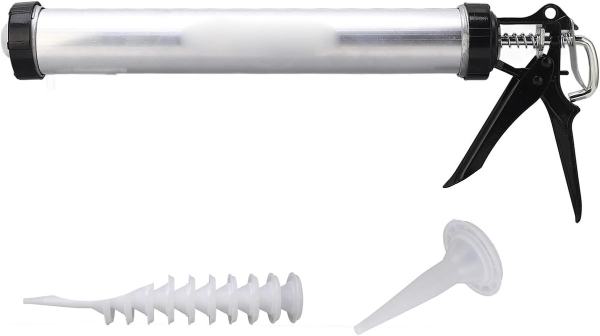 Kittenpistool 600ml - Aluminium - Inclusief 10 mondstukken - Eenvoudig in gebruik - ShopVlot
