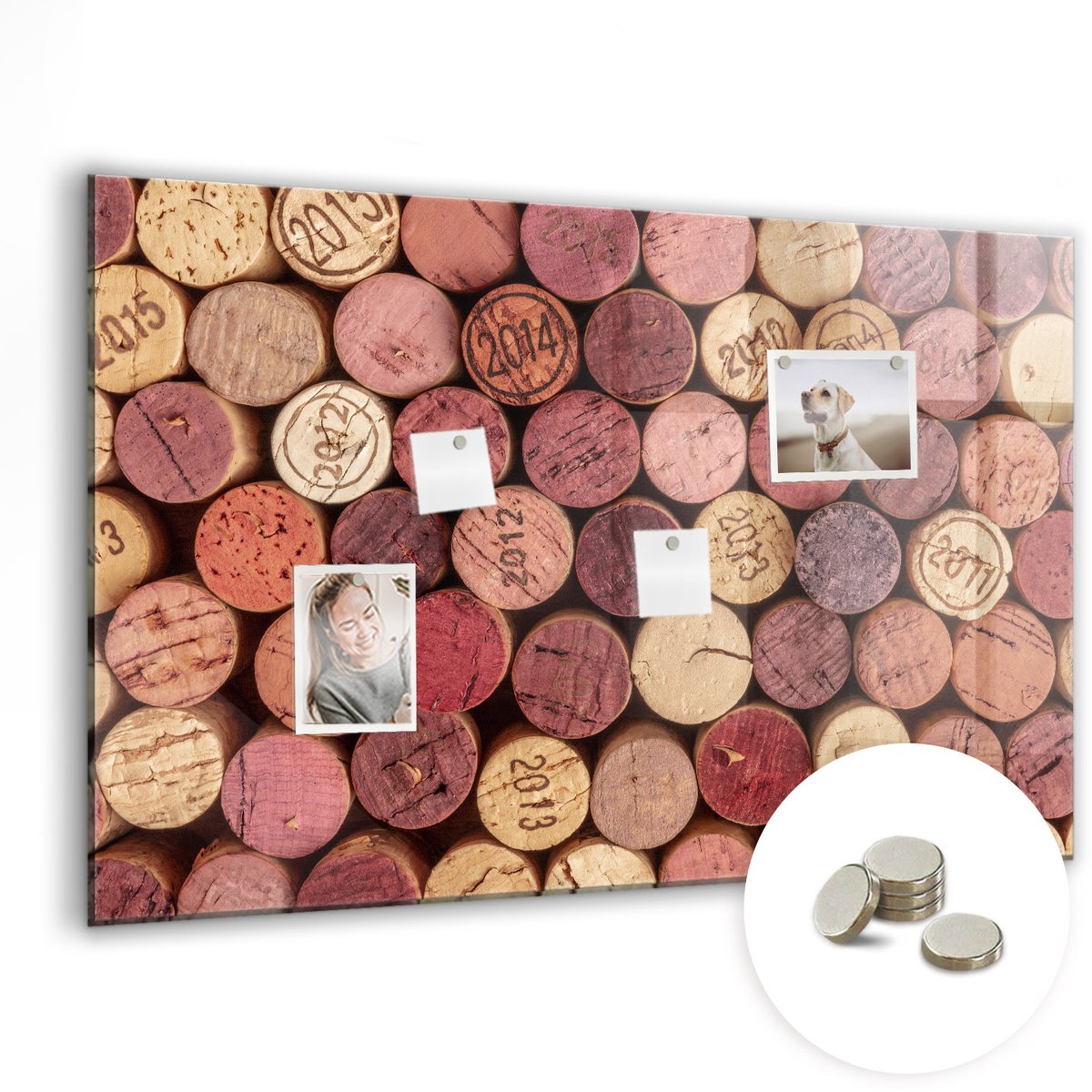 Coloray Glazen Magneetbord - Magnetisch Bord Dollar wereldkaart - 90x60 cm - Veelkleurig Magneetbord - Magnetic Board - Magneetbord Design