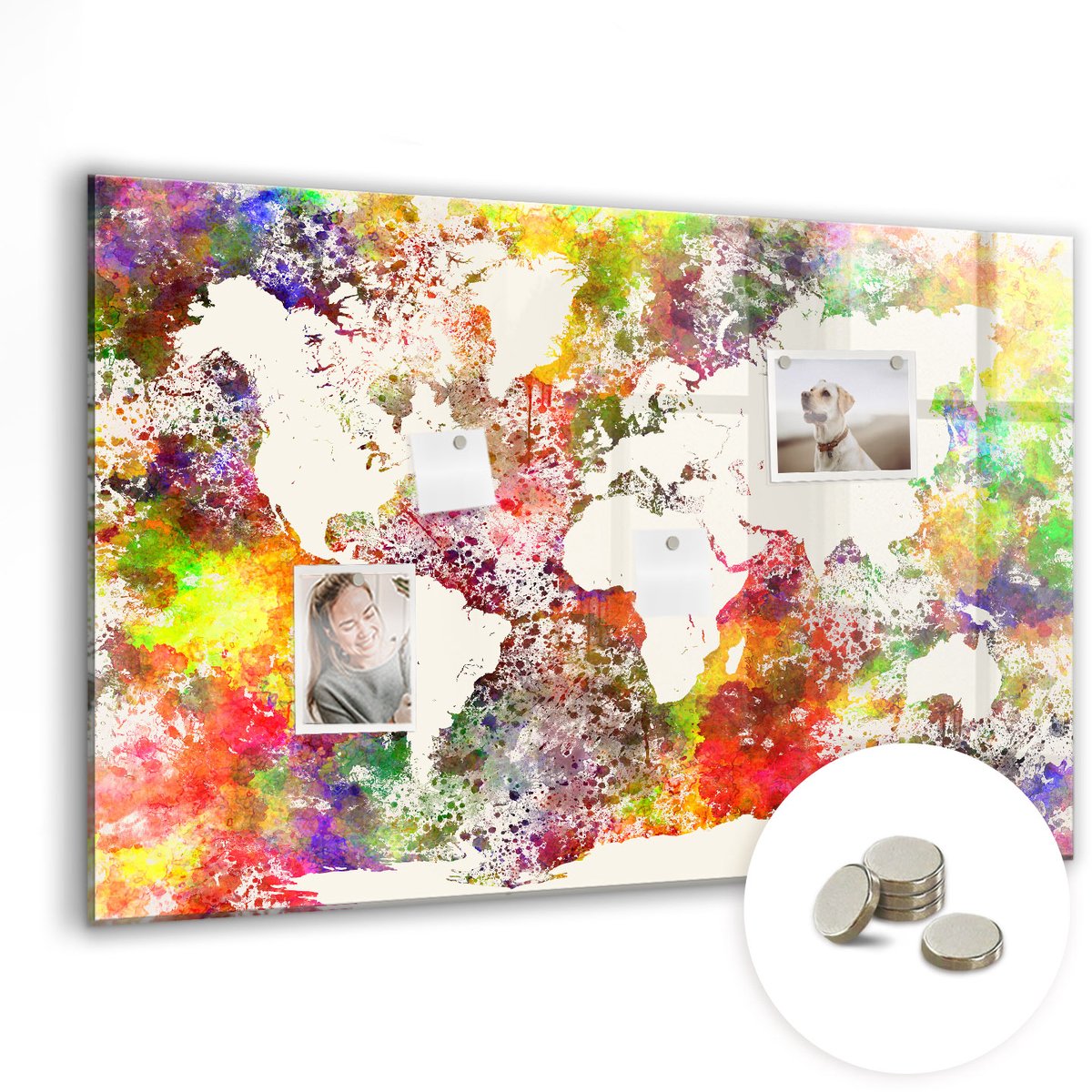 Coloray Glazen Magneetbord - Magnetisch Bord Elegante abstractie - 90x60 cm - Veelkleurig Magneetbord - Magnetic Board - Magnetisch Wandbord