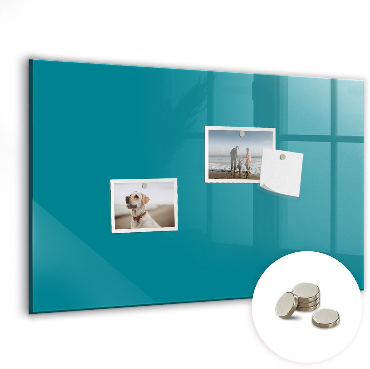Coloray Glazen Magneetbord - Magnetisch Bord Zeekleur - 60x40 cm - Maritiem Magneetbord - Magnetic Board - Woonkamer Decoratie