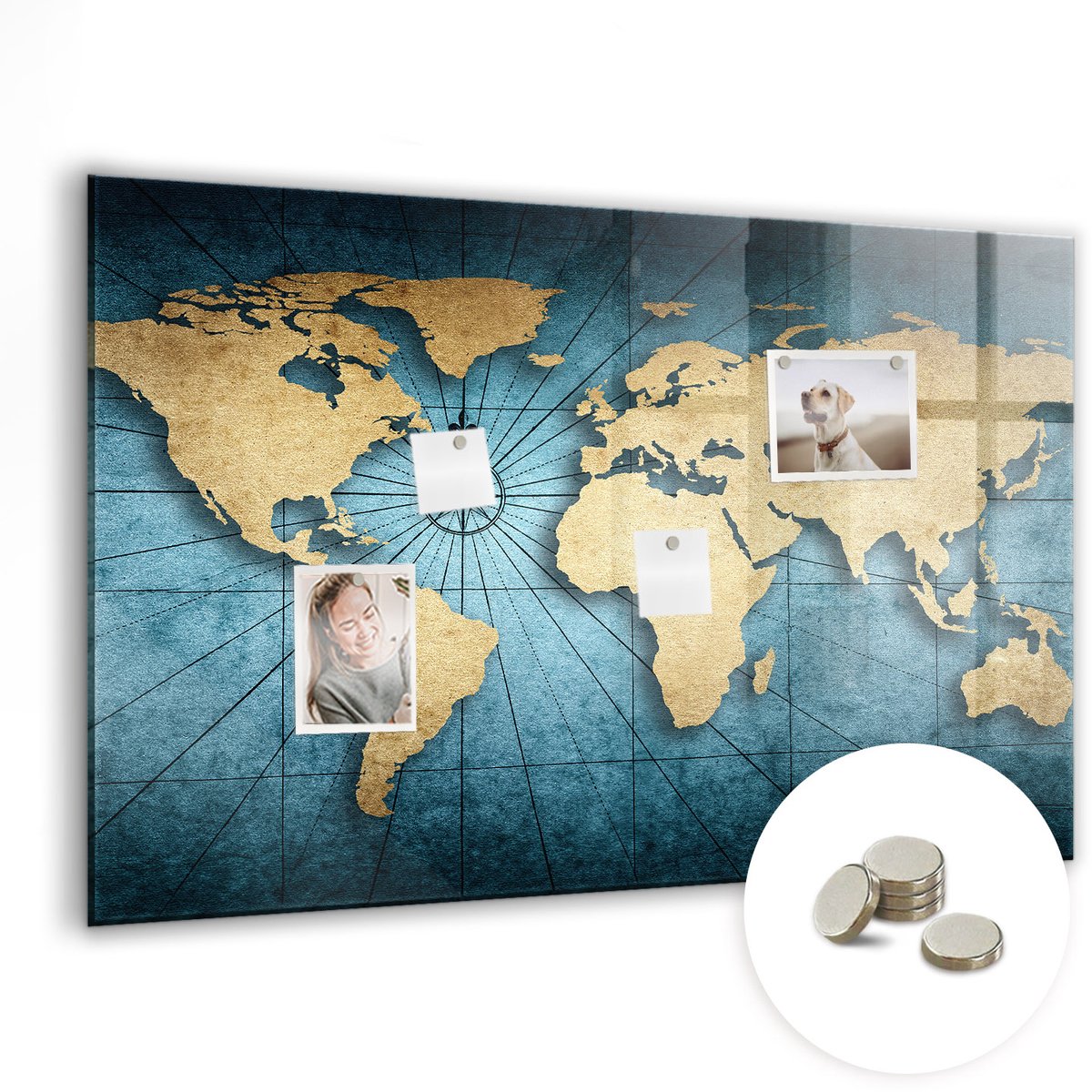 Coloray Glazen Magneetbord - Magnetisch Bord Zebrapatroon - 90x60 cm - Veelkleurig Magneetbord - Magnetic Board - Magneetbord Design
