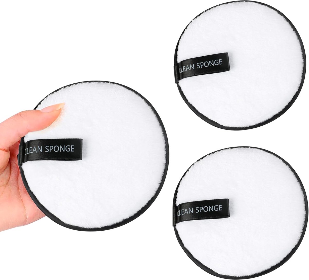 SnelShoppen - 3 Stuks Herbruikbare Microvezel Make-up Verwijder Pads - Milieuvriendelijk, Zacht, Duurzaam, Geschikt voor Alle Huidtypen - Perfect voor