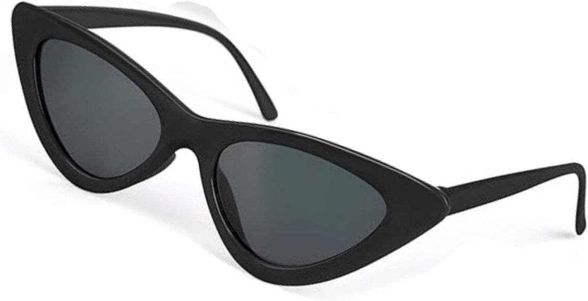 Zwarte Cat Eye Zonnebril voor Dames - Retro Stijl met UV400 Bescherming voor Strand, Reizen en Winkelen