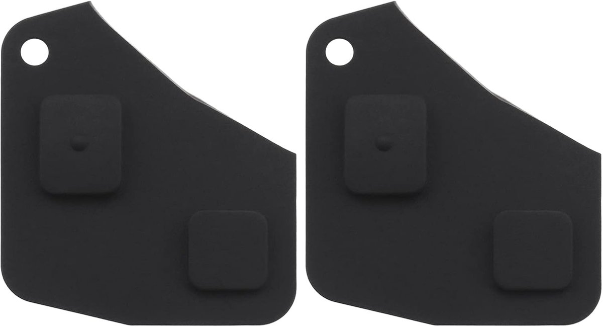SnelShoppen - 2 Stuks 2 Knops Afstandsbediening Sleutel Hanger Knop Pads Rubberen Beschermhoes Compatibel met Rav4 Yaris MR2 MK3 Corolla Celica Land C